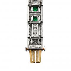  Tiffany Co Tiffany Co Art Deco Emerald and Diamond Bracelet - 4313056