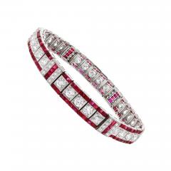  Tiffany Co Tiffany Co Burma Non Heated Ruby and Diamond Art Deco Bracelet - 2626104