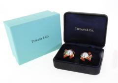  Tiffany Co Tiffany Co Coral Onyx Pearl Gold Earrings - 446859