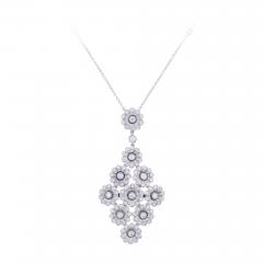  Tiffany Co Tiffany Co Diamond Platinum Flower Necklace - 434451