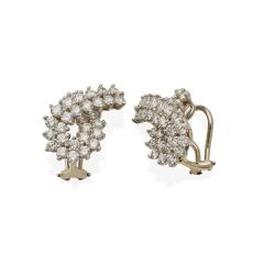  Tiffany Co Tiffany Co Diamonds of Tiffany Platinum and Diamond Loop Earrings - 3397185