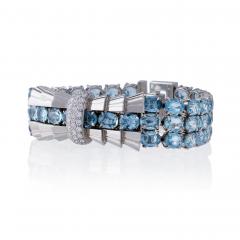  Tiffany Co Tiffany Co French Aquamarine and Diamond Bracelet - 2852827