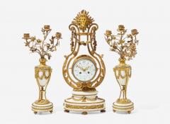  Tiffany Co Tiffany Co French Louis XVI Clock Garniture Set Bronze Marble France - 3446661