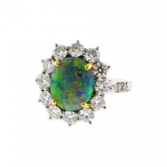  Tiffany Co Tiffany Co Gem Black Opal and Diamond Ring - 4369286