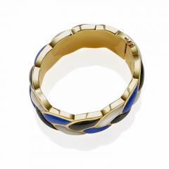  Tiffany Co Tiffany Co Lapis Black Jade and Mother of Pearl Rope Bangle Bracelet - 3155775