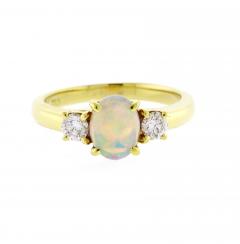 Tiffany Co Tiffany Co Oval Opal Diamond Ring in 18kt Gold - 4301848
