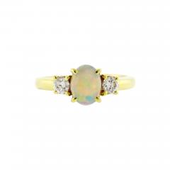  Tiffany Co Tiffany Co Oval Opal Diamond Ring in 18kt Gold - 4305997