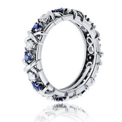  Tiffany Co Tiffany Co Platinum Sixteen Stone Sapphire And Diamond Wedding Band - 4511113