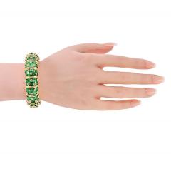  Tiffany Co Tiffany Co Schlumberger 18K Yellow Gold Green Enamel Diamond Bracelet - 4577436