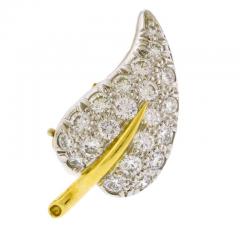  Tiffany Co Tiffany Co Schlumberger Diamond Leaf Earrings - 4703842