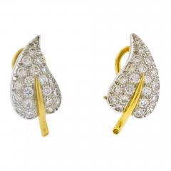  Tiffany Co Tiffany Co Schlumberger Diamond Leaf Earrings - 4704298