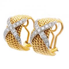  Tiffany Co Tiffany Co Schlumberger Diamond X 6 Row Rope Earrings - 4698829