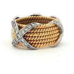  Tiffany Co Tiffany Co Schlumberger Diamond X 6 Row Rope Ring - 4615853