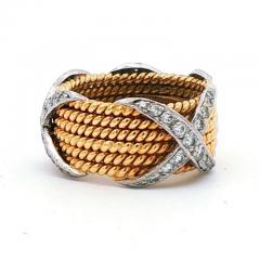  Tiffany Co Tiffany Co Schlumberger Diamond X 6 Row Rope Ring - 4615855