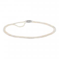  Tiffany Co Tiffany Co Signed GIA Certified Natural Saltwater Pearl Two Strand Necklace - 3610332