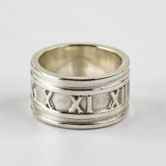  Tiffany Co Tiffany Co Silver Atlas Roman Numeral Band Ring 11g - 4525857