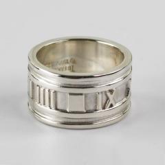  Tiffany Co Tiffany Co Silver Atlas Roman Numeral Band Ring 11g - 4525858