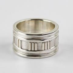  Tiffany Co Tiffany Co Silver Atlas Roman Numeral Band Ring 11g - 4525859