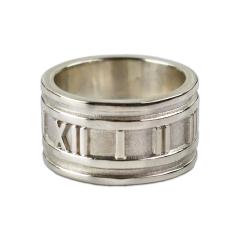  Tiffany Co Tiffany Co Silver Atlas Roman Numeral Band Ring 11g - 4527302
