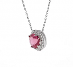  Tiffany Co Tiffany Co Soleste Pink Tourmaline Diamond Halo Pendant - 2650611