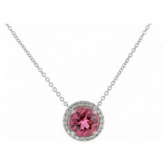  Tiffany Co Tiffany Co Soleste Pink Tourmaline Diamond Halo Pendant - 2650612