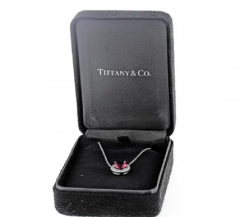  Tiffany Co Tiffany Co Soleste Pink Tourmaline Diamond Halo Pendant - 2650615