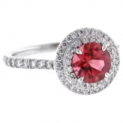  Tiffany Co Tiffany Co Soleste Pink Tourmaline Double Diamond Halo Ring - 2650579