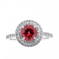  Tiffany Co Tiffany Co Soleste Pink Tourmaline Double Diamond Halo Ring - 2661717