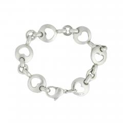  Tiffany Co Tiffany Co Sterling Silver Open Heart Link Bracelet - 4716709