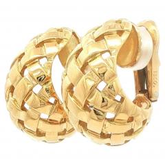  Tiffany Co Tiffany Co Vannerie Hoop 18kt Gold Earrings - 4557722