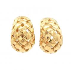  Tiffany Co Tiffany Co Vannerie Hoop 18kt Gold Earrings - 4558741