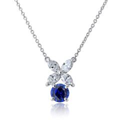  Tiffany Co Tiffany Co Victoria Platinum Diamond And Sapphire Pendant - 4511136