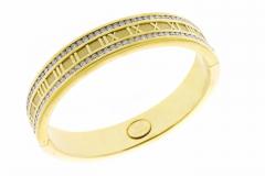  Tiffany Co Tiffany Co Wide Gold Diamond Atlas Bangle Bracelet 18K Gold 2 5 Carats - 4264984