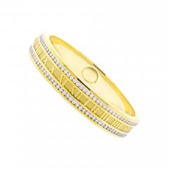  Tiffany Co Tiffany Co Wide Gold Diamond Atlas Bangle Bracelet 18K Gold 2 5 Carats - 4267285