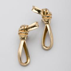  Tiffany Co Tiffany Company Gold Knotted Bow Earrings - 240643