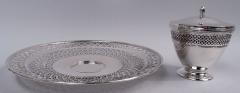  Tiffany Co Tiffany Edwardian Classical Sterling Silver Caviar Bowl on Plate - 4246946
