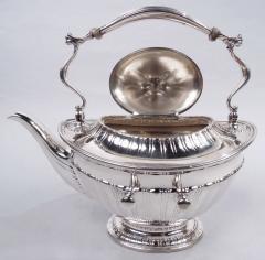  Tiffany Co Tiffany Edwardian Classical Sterling Silver Tea Kettle on Stand - 3770196