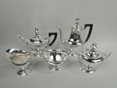  Tiffany Co Tiffany Edwardian Regency Coffee Tea Set with Flower Basket Finial - 3758046