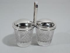  Tiffany Co Tiffany Old Fashioned Sterling Silver and Glass Double Jam Jar - 3750496