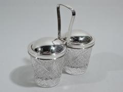  Tiffany Co Tiffany Old Fashioned Sterling Silver and Glass Double Jam Jar - 3750497