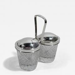  Tiffany Co Tiffany Old Fashioned Sterling Silver and Glass Double Jam Jar - 3755709