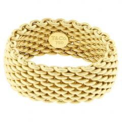  Tiffany Co Tiffany Somerset Mesh Gold Band Ring - 3936205