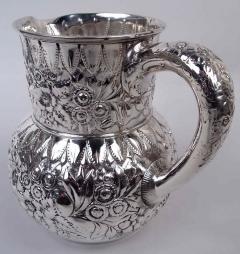  Tiffany Co Tiffany Victorian Classical Repousse Sterling Silver Water Pitcher - 4542893
