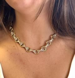  Tiffany Co Vintage Tiffany Co and Paloma Picasso Dog Bone 18K Gold and Silver Link Chain - 3505108