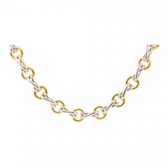  Tiffany Co Vintage Tiffany Co and Paloma Picasso Dog Bone 18K Gold and Silver Link Chain - 3570382