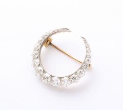  Tiffany Co Vintage Tiffany and Company Diamond and Platinum Crescent Moon Brooch - 2604510