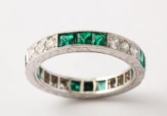  Tiffany Co Wedding Bands of Diamonds Sapphires Rubies and Emeralds Set in Platinum - 501629