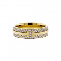  Tiffany Co Wide Tiffany Co T Diamond Pave Ring in Yellow Gold - 4267290