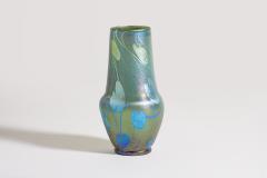  Tiffany Glass Decorating Co Decorated Teal Iridescent Favrile Glass Cabinet Vase - 4532978