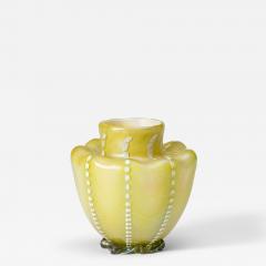  Tiffany Glass Decorating Co Early Decorated Cabinet Vase with Applied Foot - 4766174